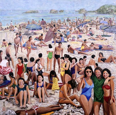 Zonnebaden, 1987 door Komi Chen